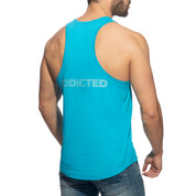 Addicted U-Neck Cotton Tank Top Turquoise AD997