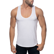 Addicted U-Neck Cotton Tank Top White AD997