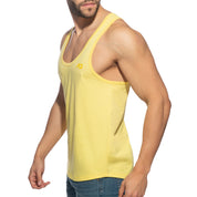 Addicted U-Neck Cotton Tank Top Yellow AD997