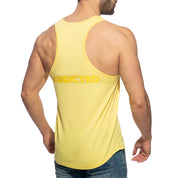 Addicted U-Neck Cotton Tank Top Yellow AD997