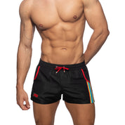 Addicted Rainbow Tape Swim Shorts Black ADS321