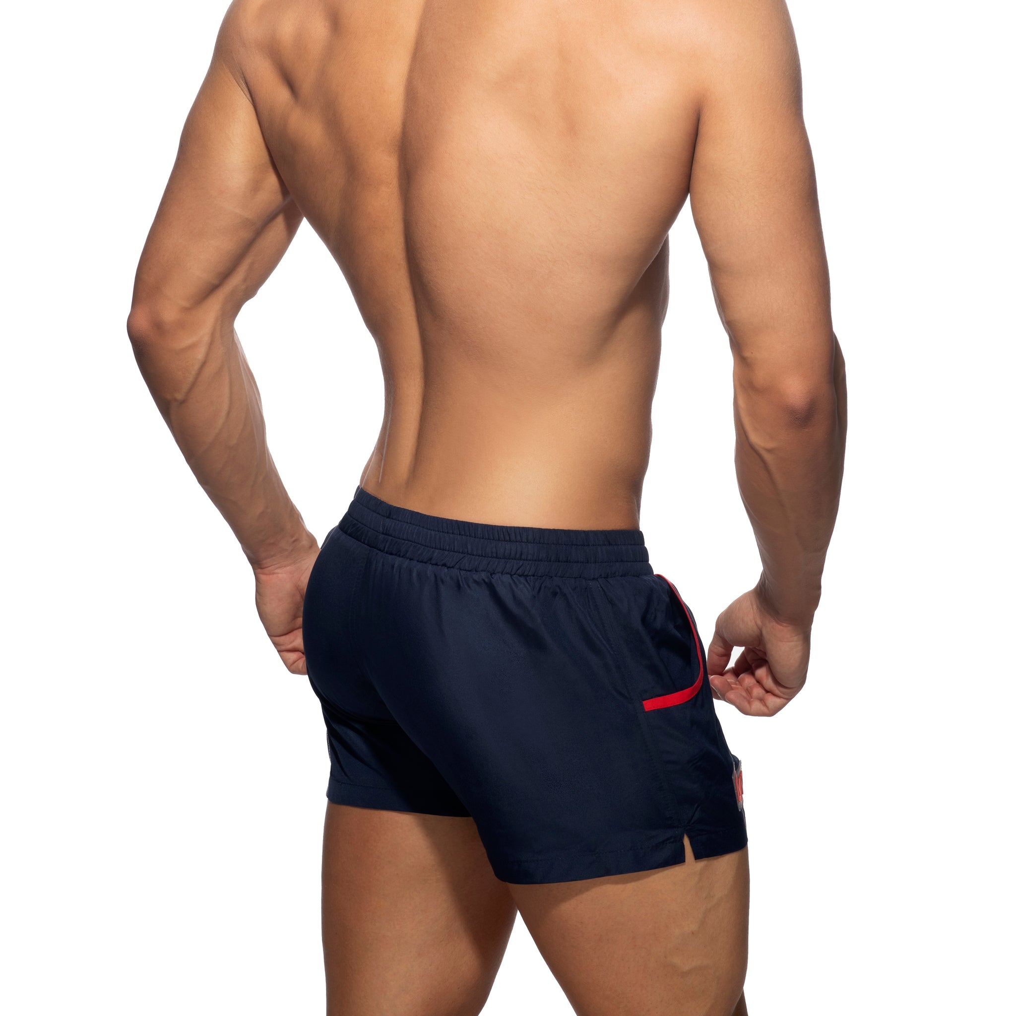 Addicted Rainbow Tape Swim Shorts Navy ADS321