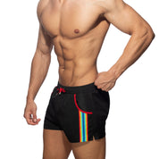 Addicted Rainbow Tape Swim Shorts Black ADS321