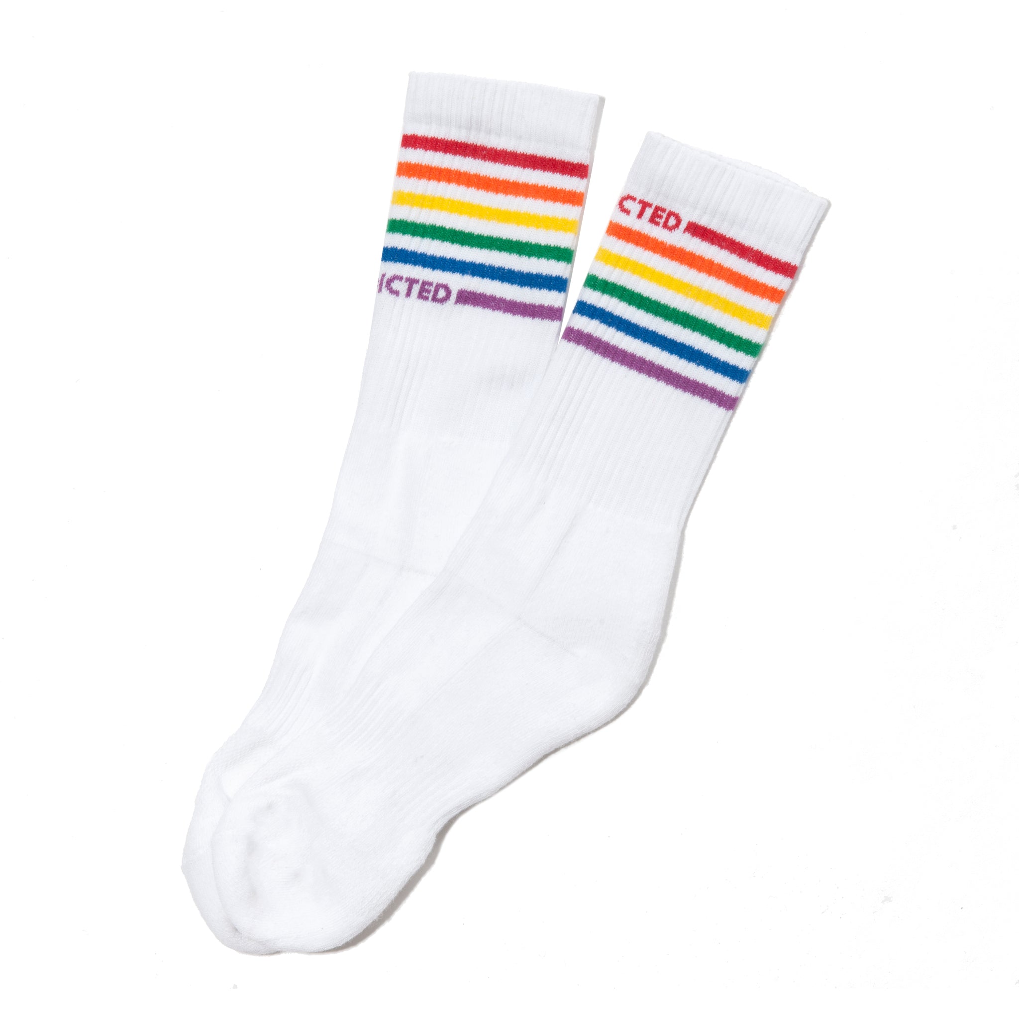 Addicted Addicted Rainbow Socks White AD838