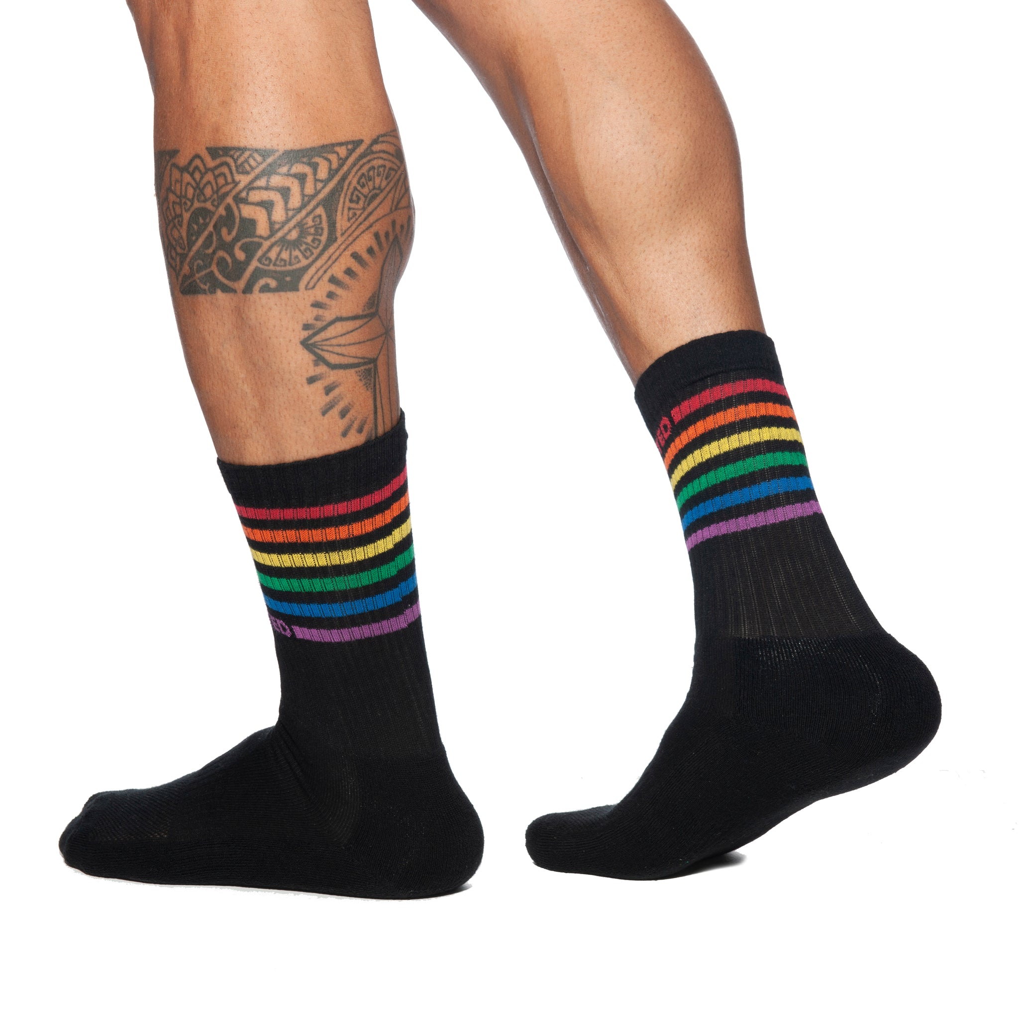 Addicted Addicted Rainbow Socks Black AD838