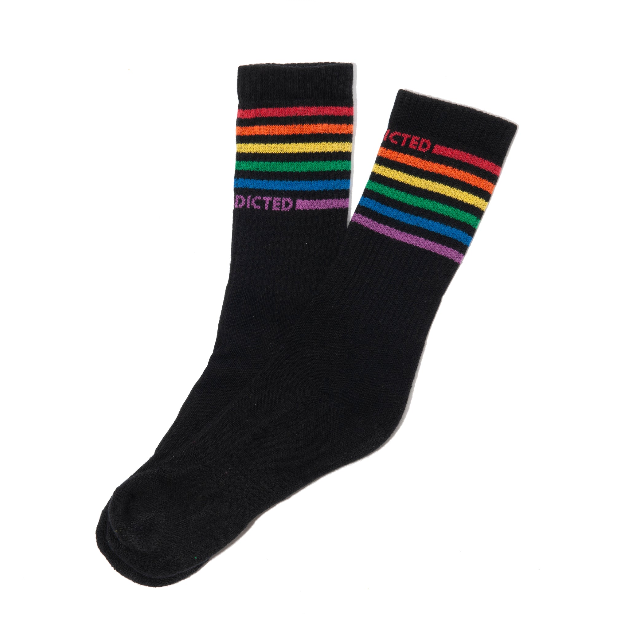 Addicted Addicted Rainbow Socks Black AD838