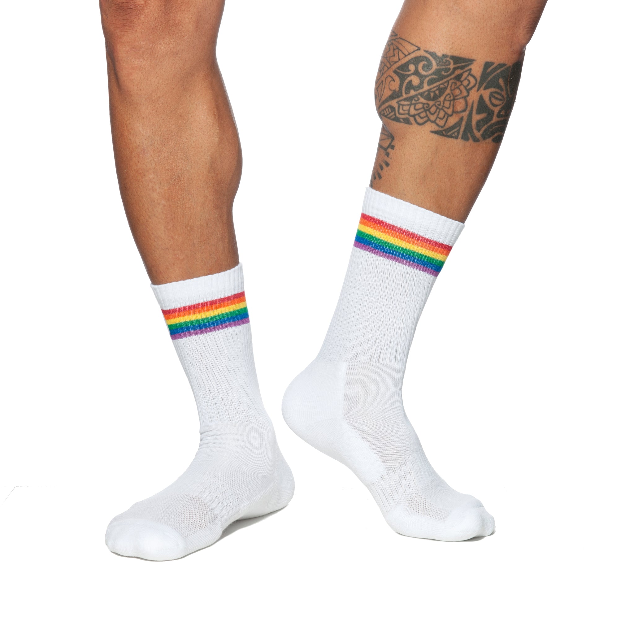 Addicted AD Rainbow Socks White AD839