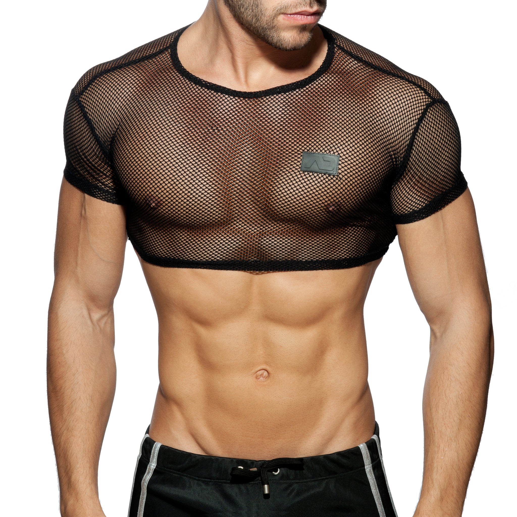 Addicted C-Through Crop Top Black AD843