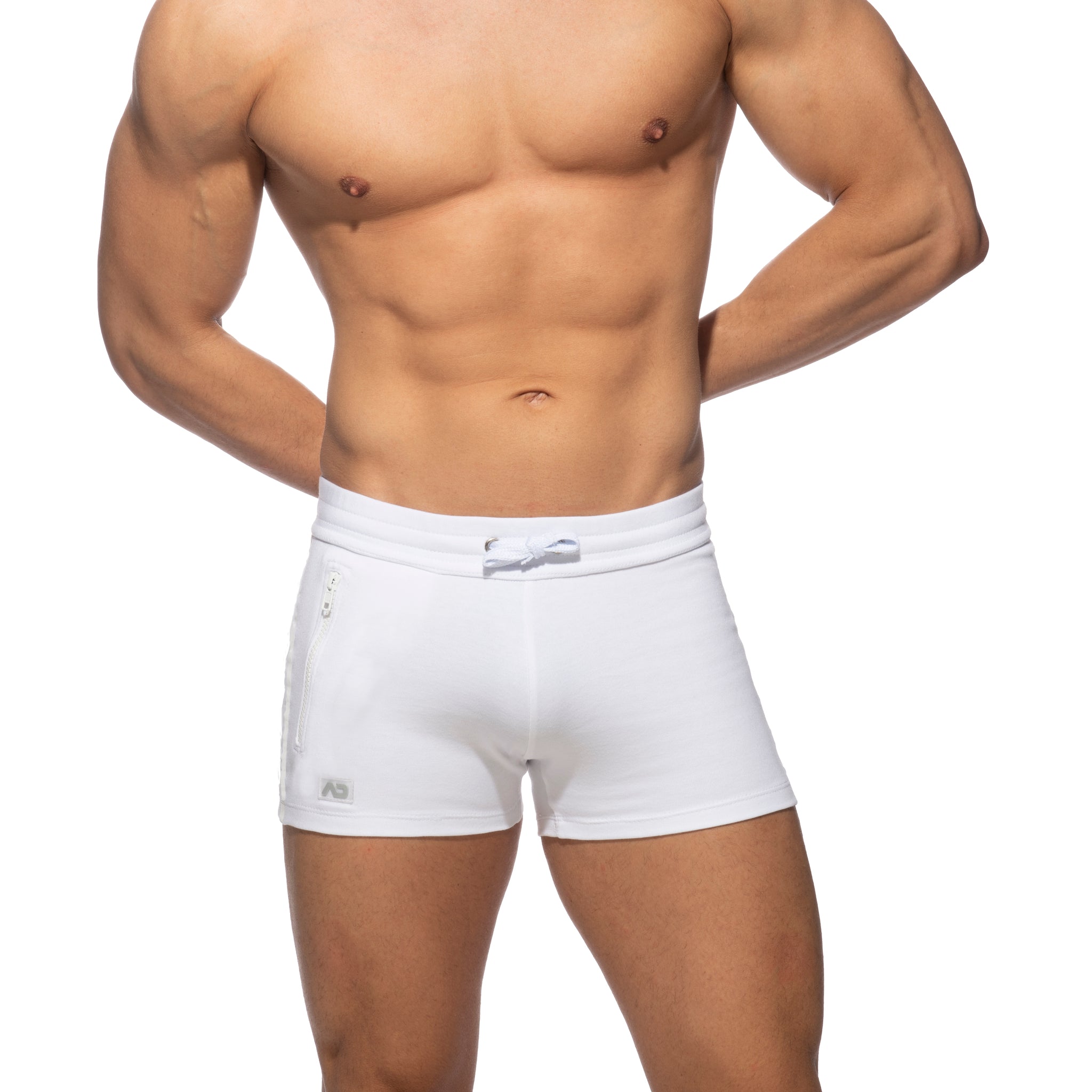 Addicted Zip Pocket Sports Short White AD1002