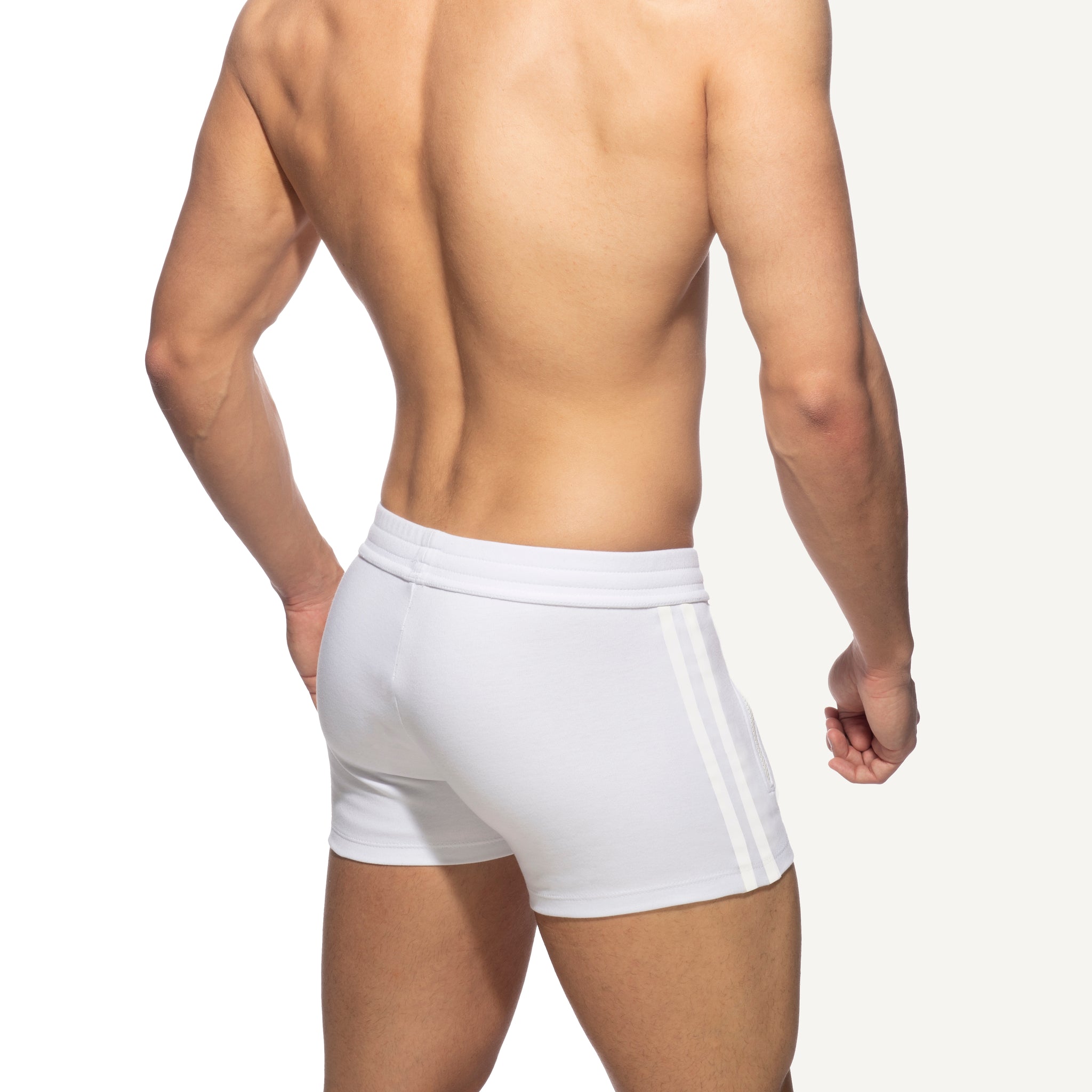 Addicted Zip Pocket Sports Short White AD1002