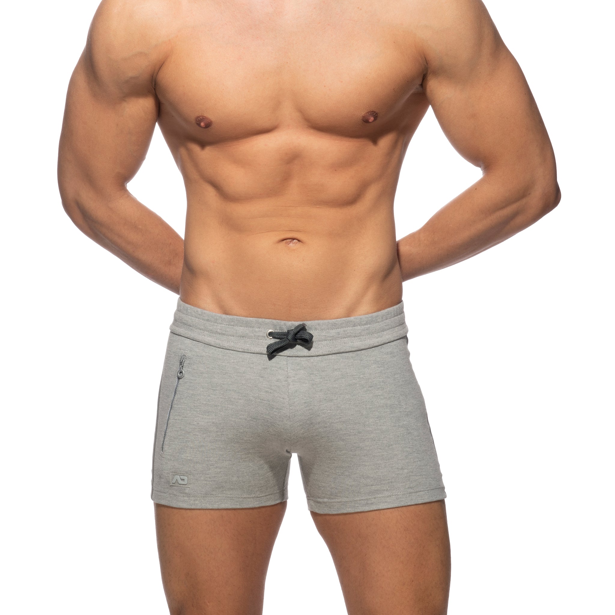 Addicted Zip Pocket Sports Short Heather Grey AD1002