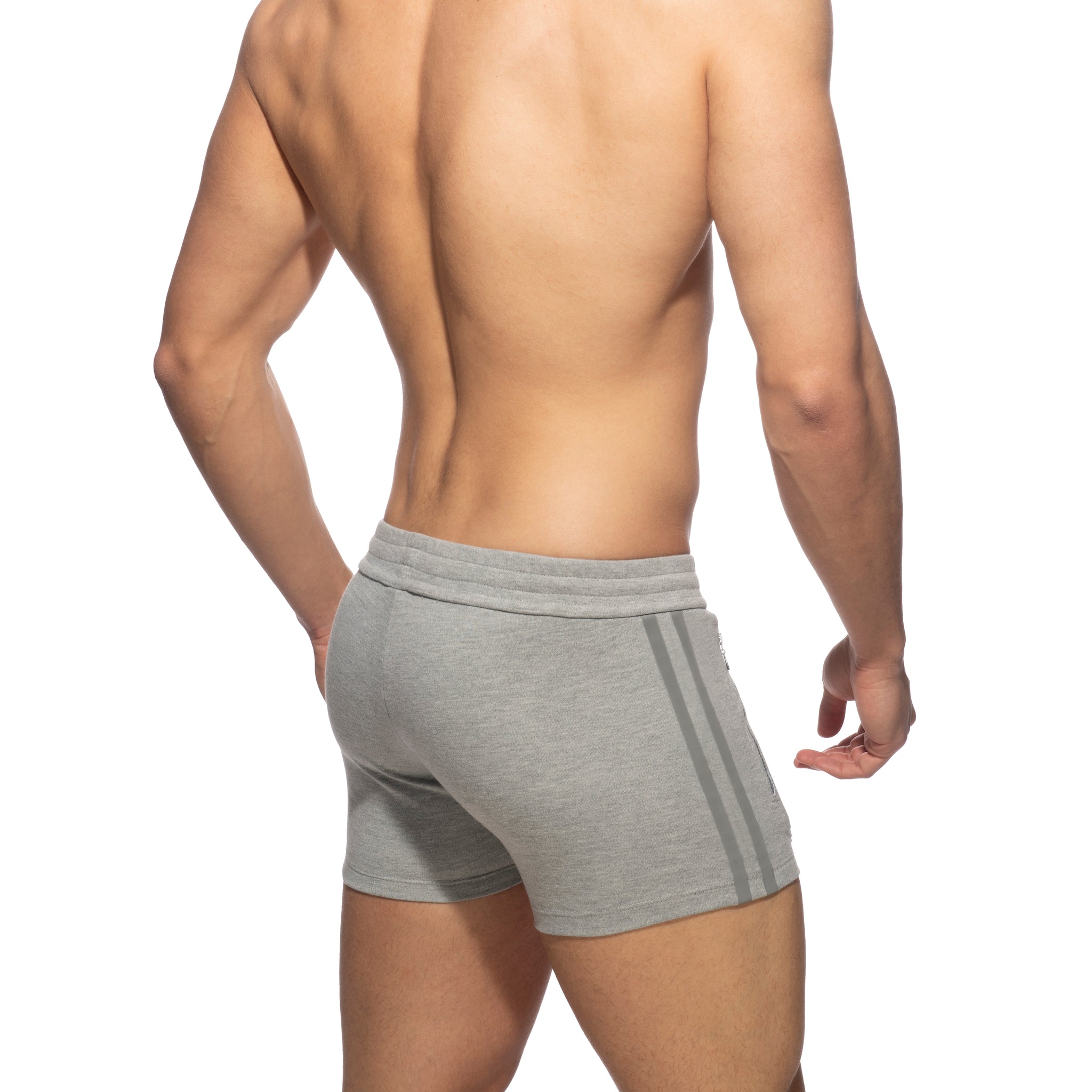 Addicted Zip Pocket Sports Short Heather Grey AD1002