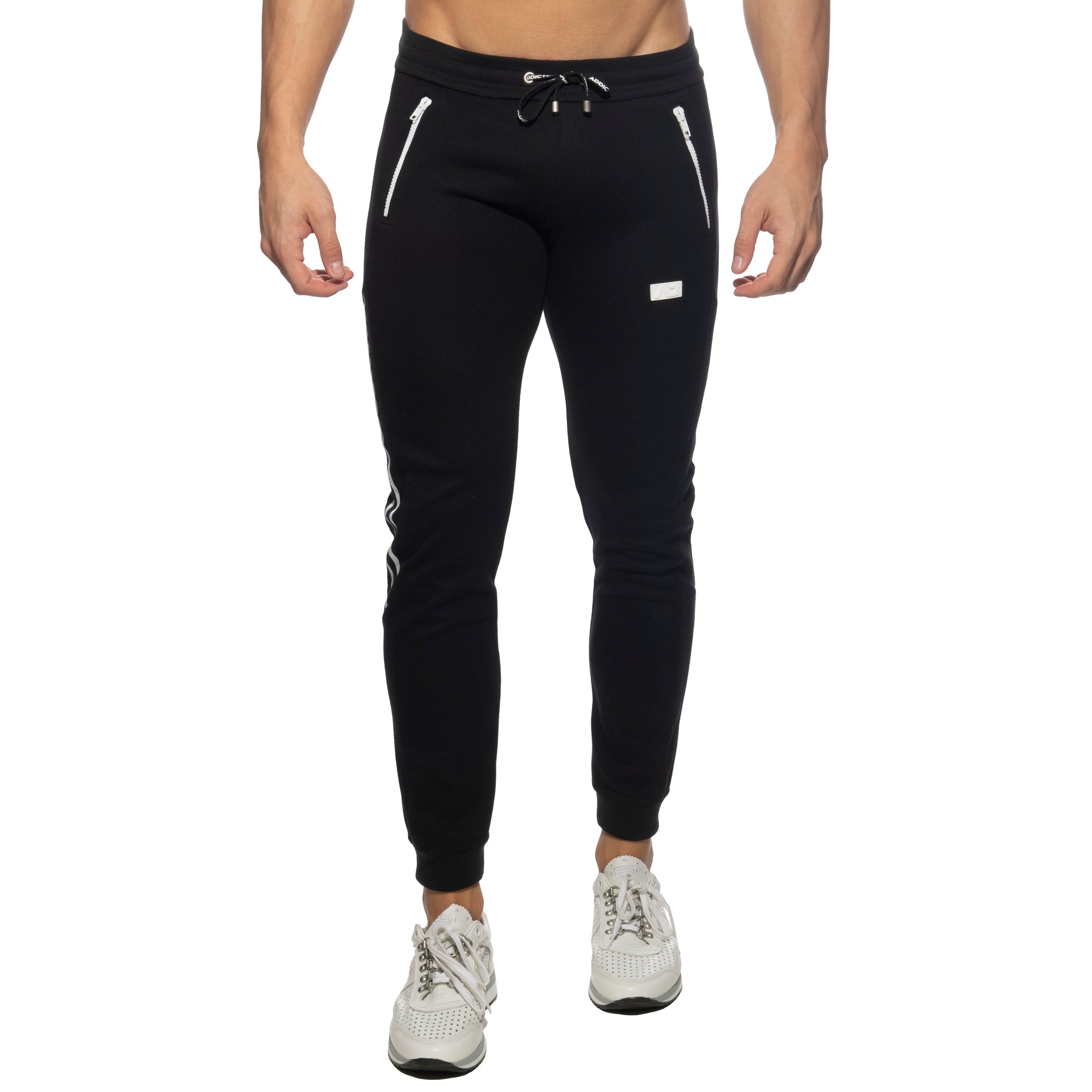 Addicted Double Zip Jogging Pants Black AD1012