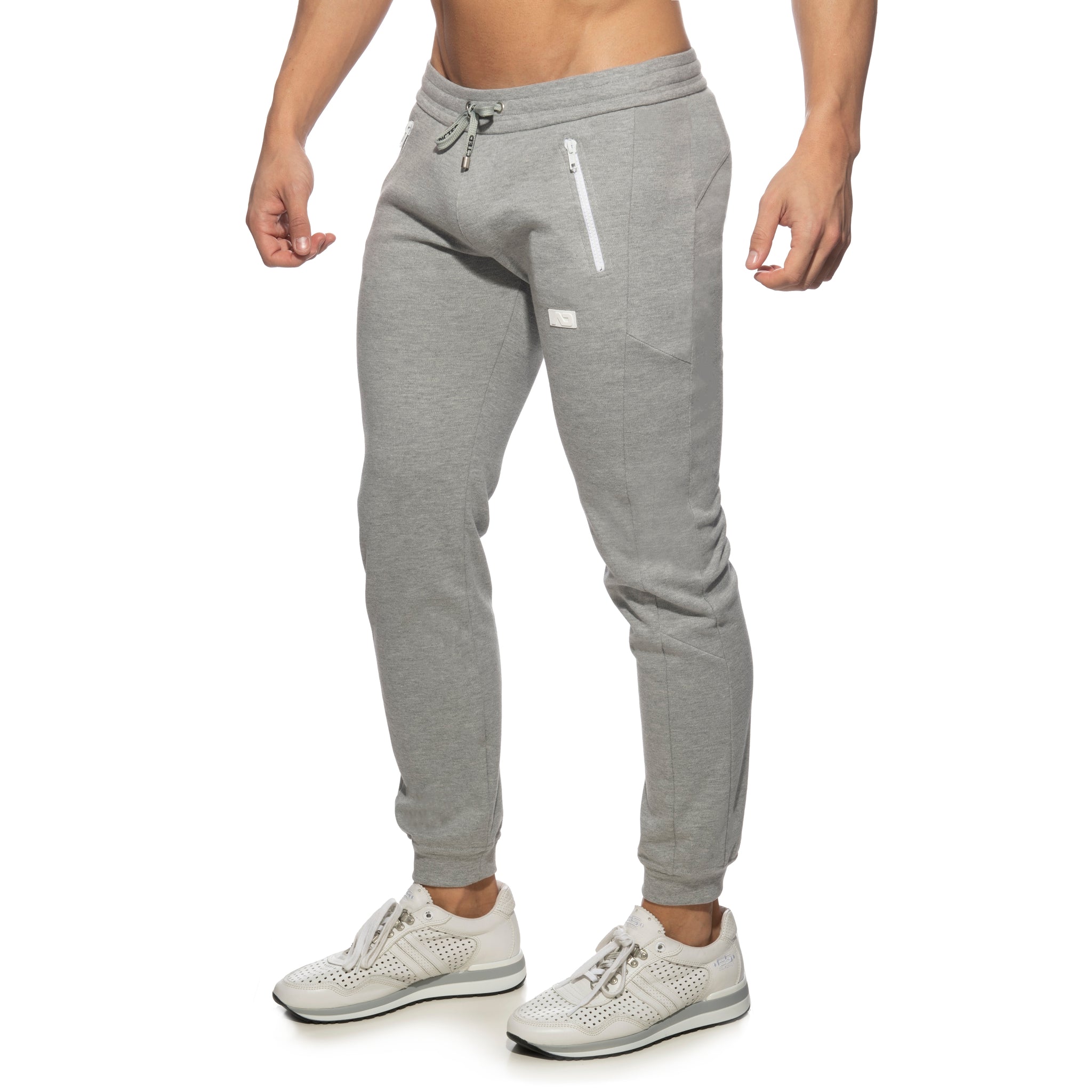 Addicted Double Zip Jogging Pants Heather Grey AD1012