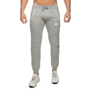 Addicted Double Zip Jogging Pants Heather Grey AD1012