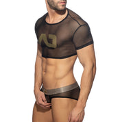 Addicted AD Net Crop Top Black AD1021