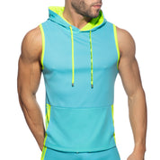 Addicted Sleeveless AD Hoody Turquoise AD1063