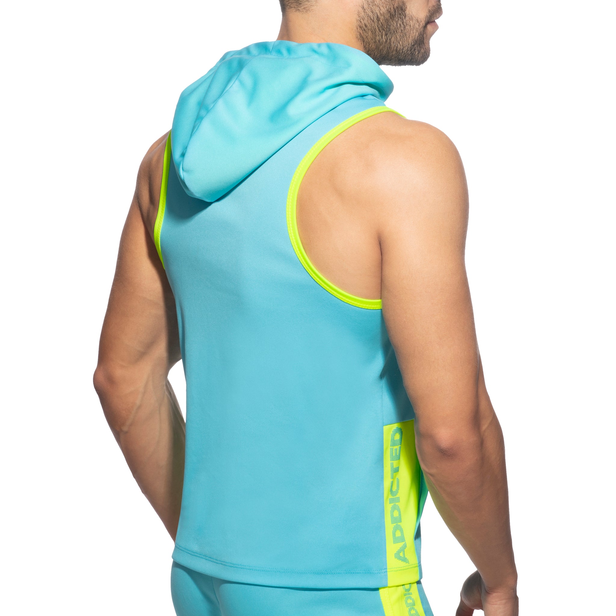 Addicted Sleeveless AD Hoody Turquoise AD1063