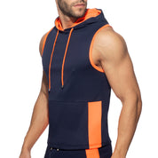 Addicted Sleeveless AD Hoody Navy AD1063