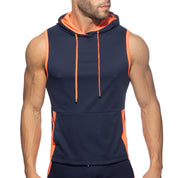 Addicted Sleeveless AD Hoody Navy AD1063