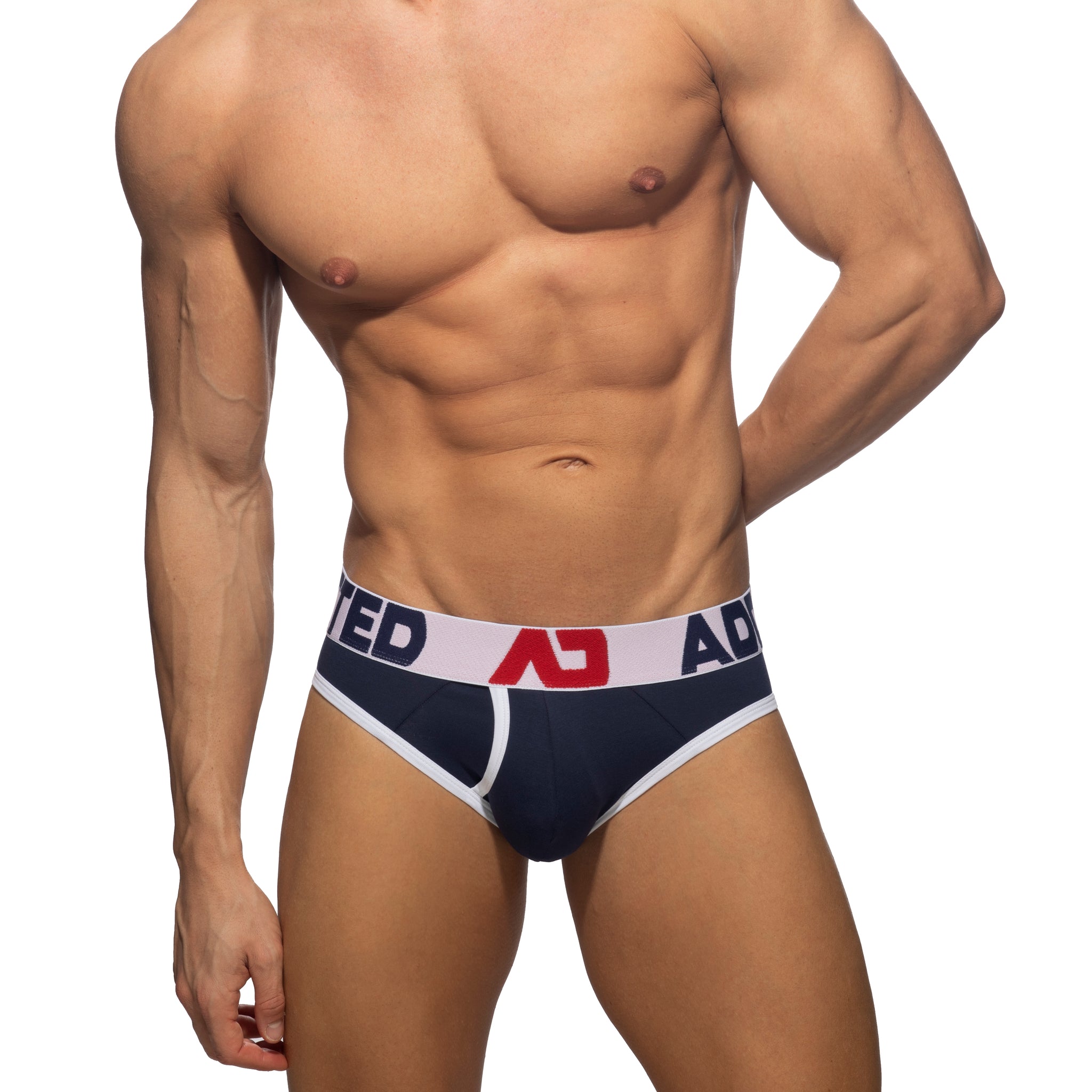 Addicted Open Fly Cotton Brief White AD1202