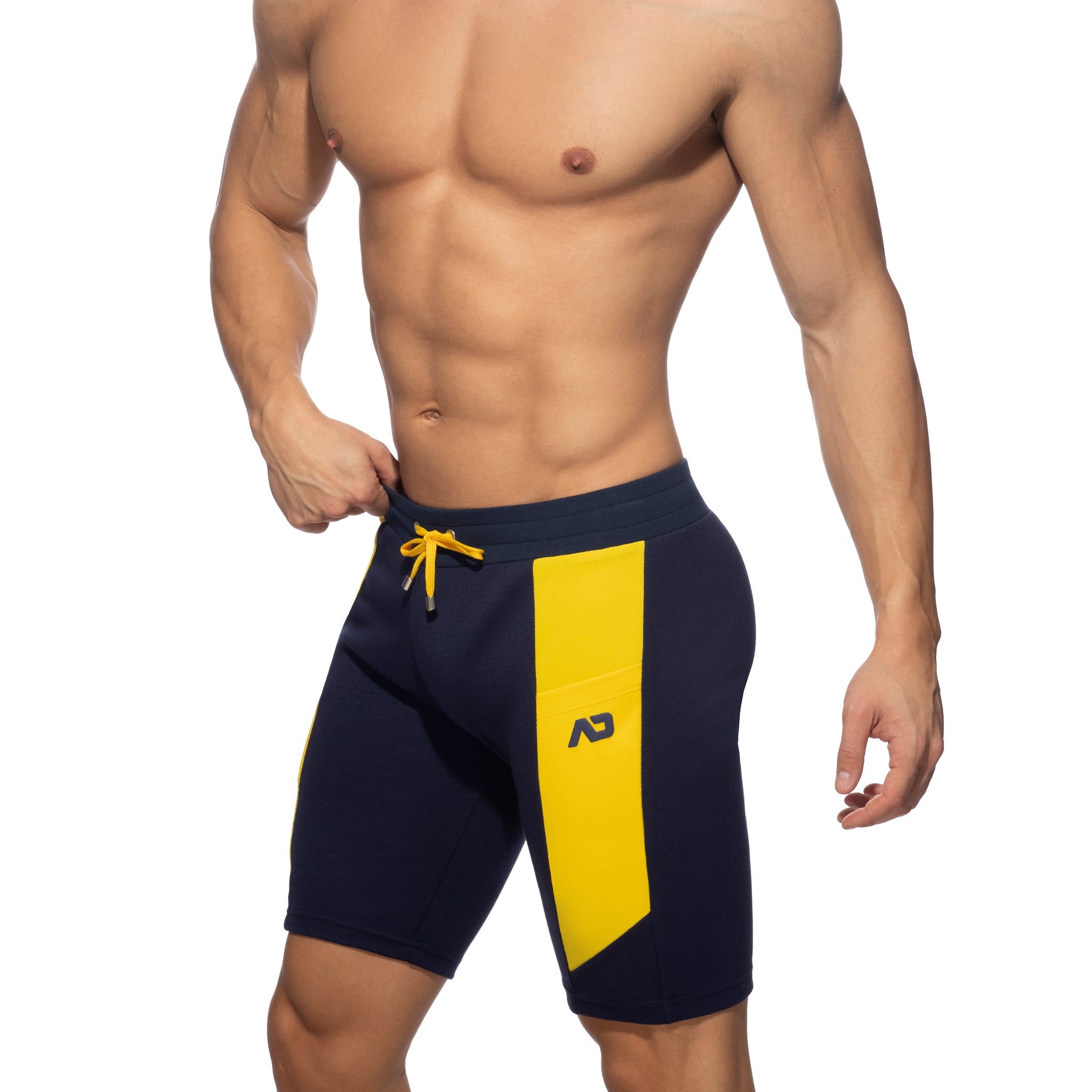 Addicted AD Cotton Sports Knee Shorts Navy AD1067