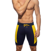 Addicted AD Cotton Sports Knee Shorts Navy AD1067