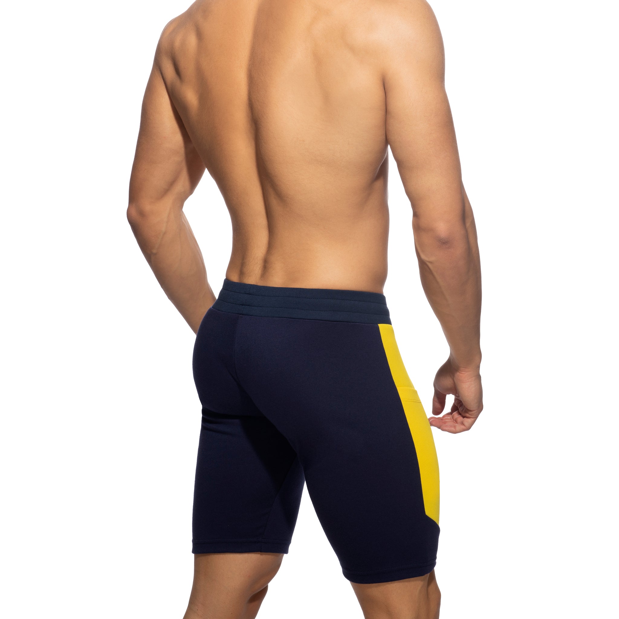 Addicted AD Cotton Sports Knee Shorts Navy AD1067