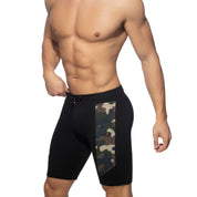 Addicted AD Cotton Sports Knee Shorts Black AD1067