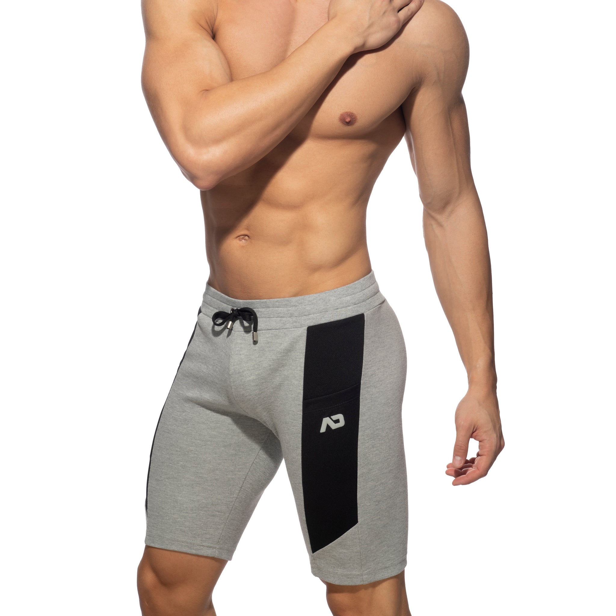 Addicted AD Cotton Sports Knee Shorts Heather Grey AD1067