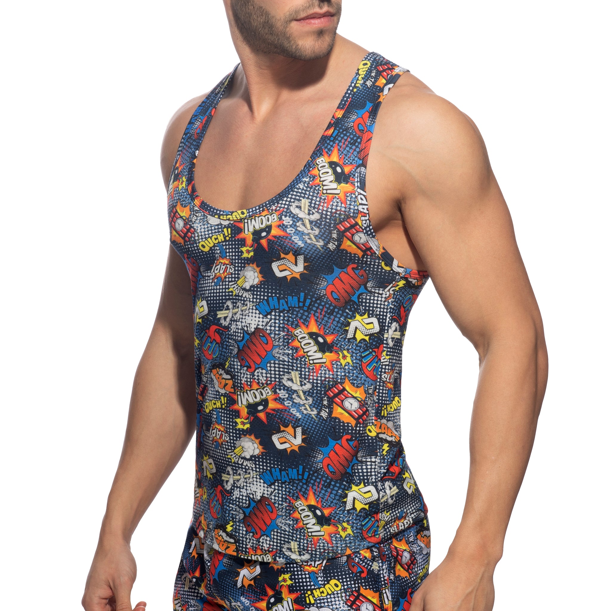 Addicted Comic Tank Top Navy AD1085