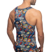 Addicted Comic Tank Top Navy AD1085