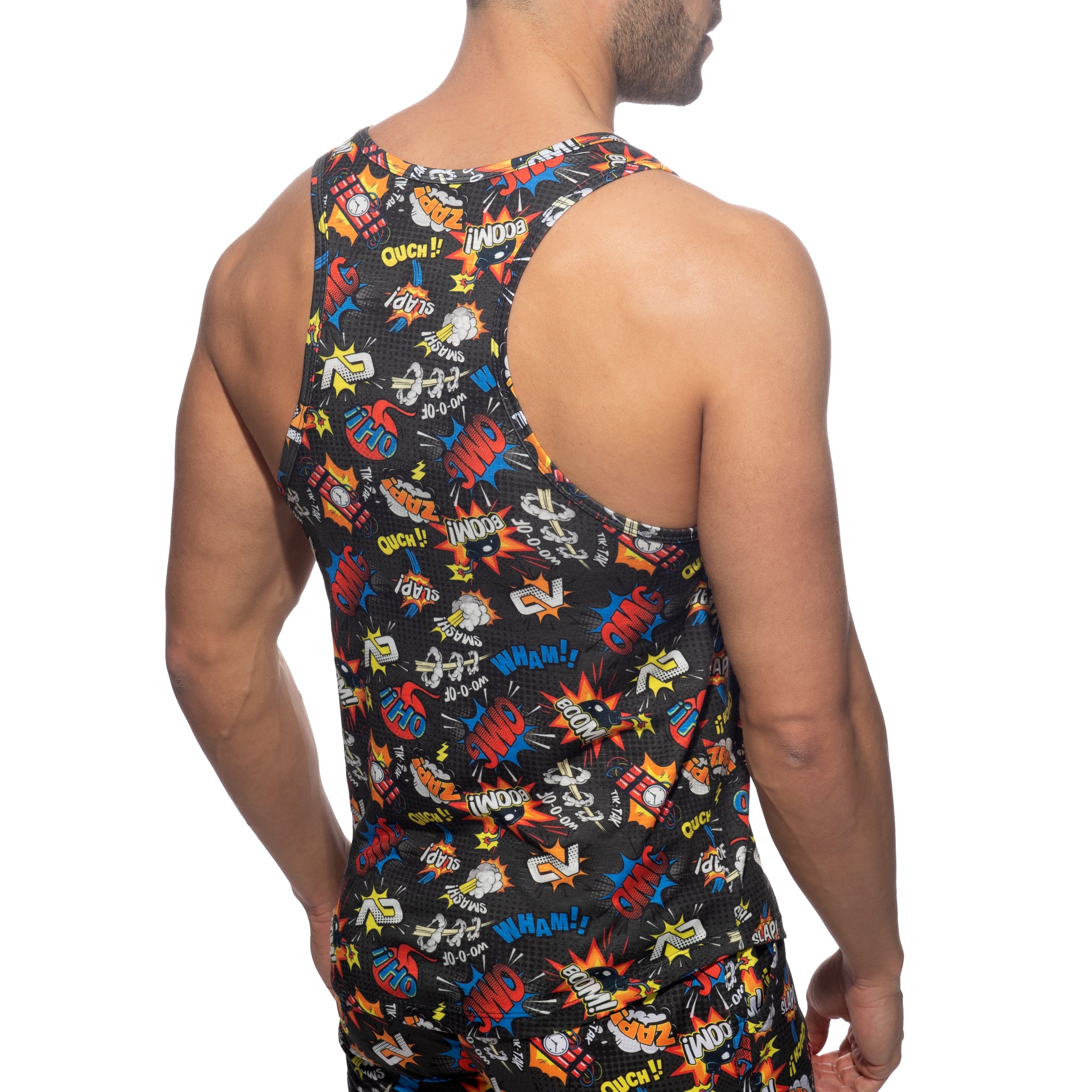 Addicted Comic Tank Top Black AD1085