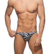 Addicted Zebra Thong Black AD1090