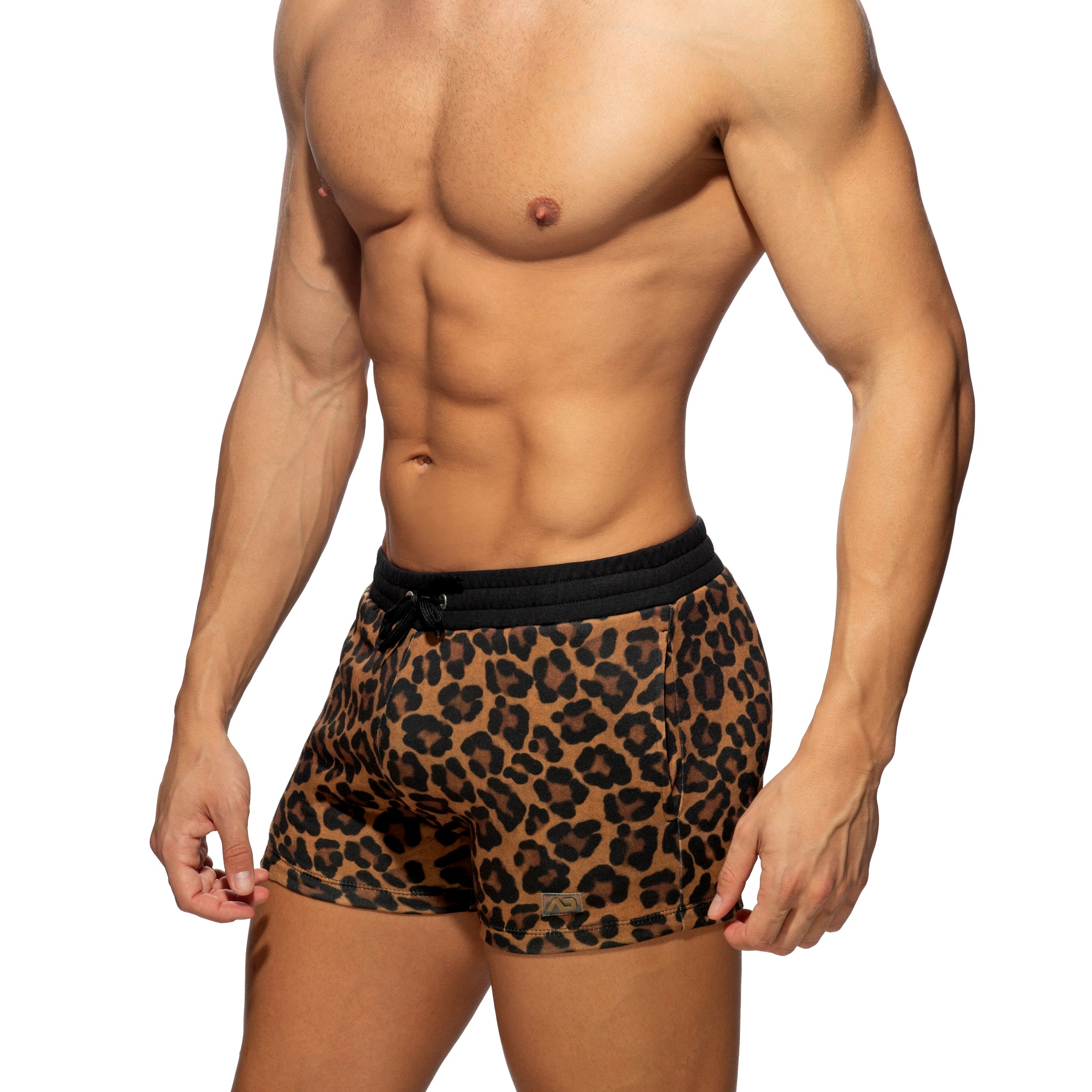 Addicted Leopard Athletic Shorts Brown AD1131