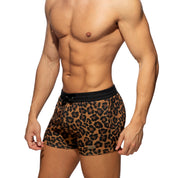 Addicted Leopard Athletic Shorts Brown AD1131