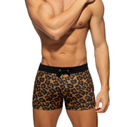 Addicted Leopard Athletic Shorts Brown AD1131