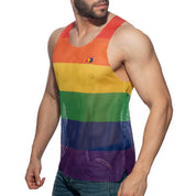 Addicted Mesh Rainbow Tank Top Multi AD1166