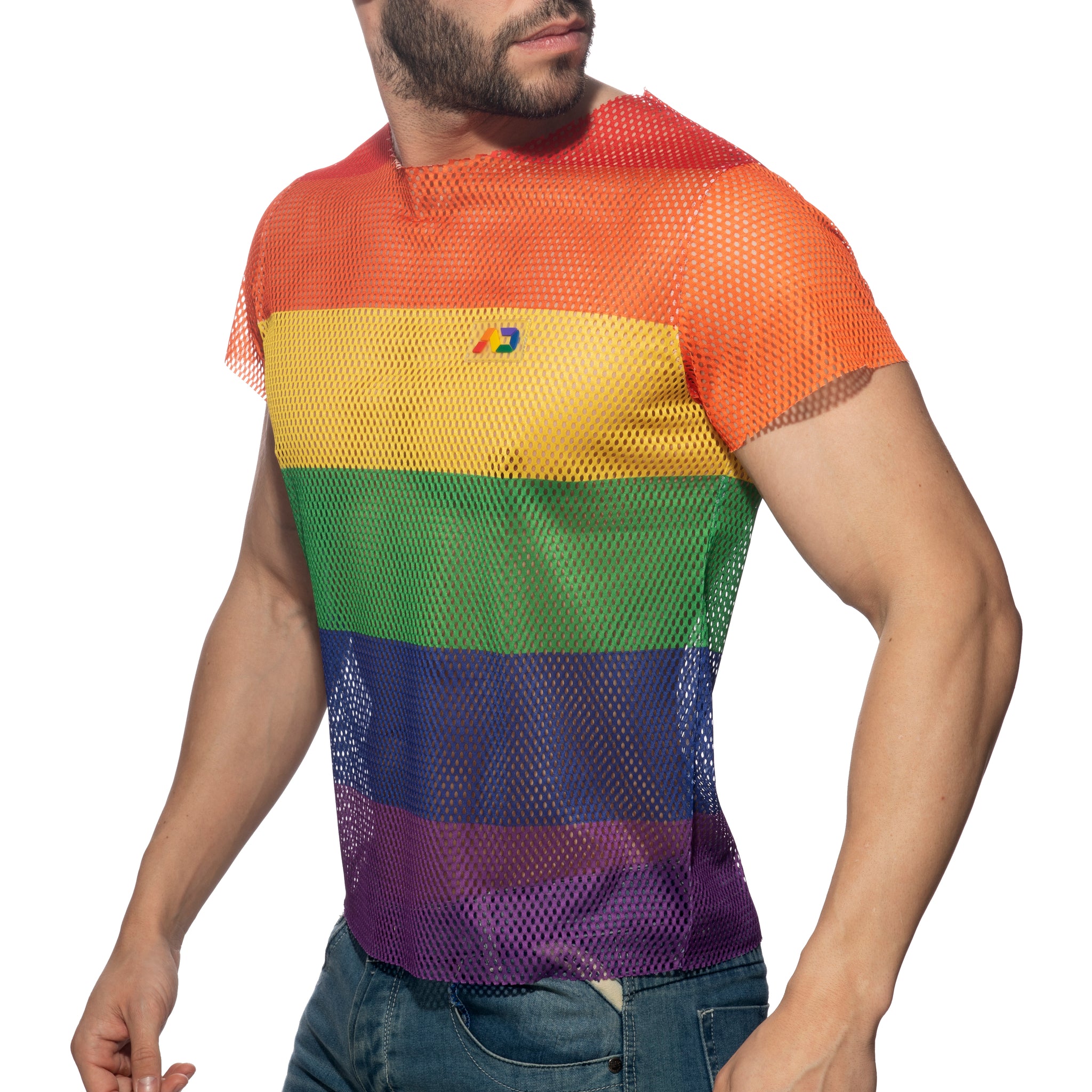 Addicted Mesh Rainbow T-Shirt Multi AD1167