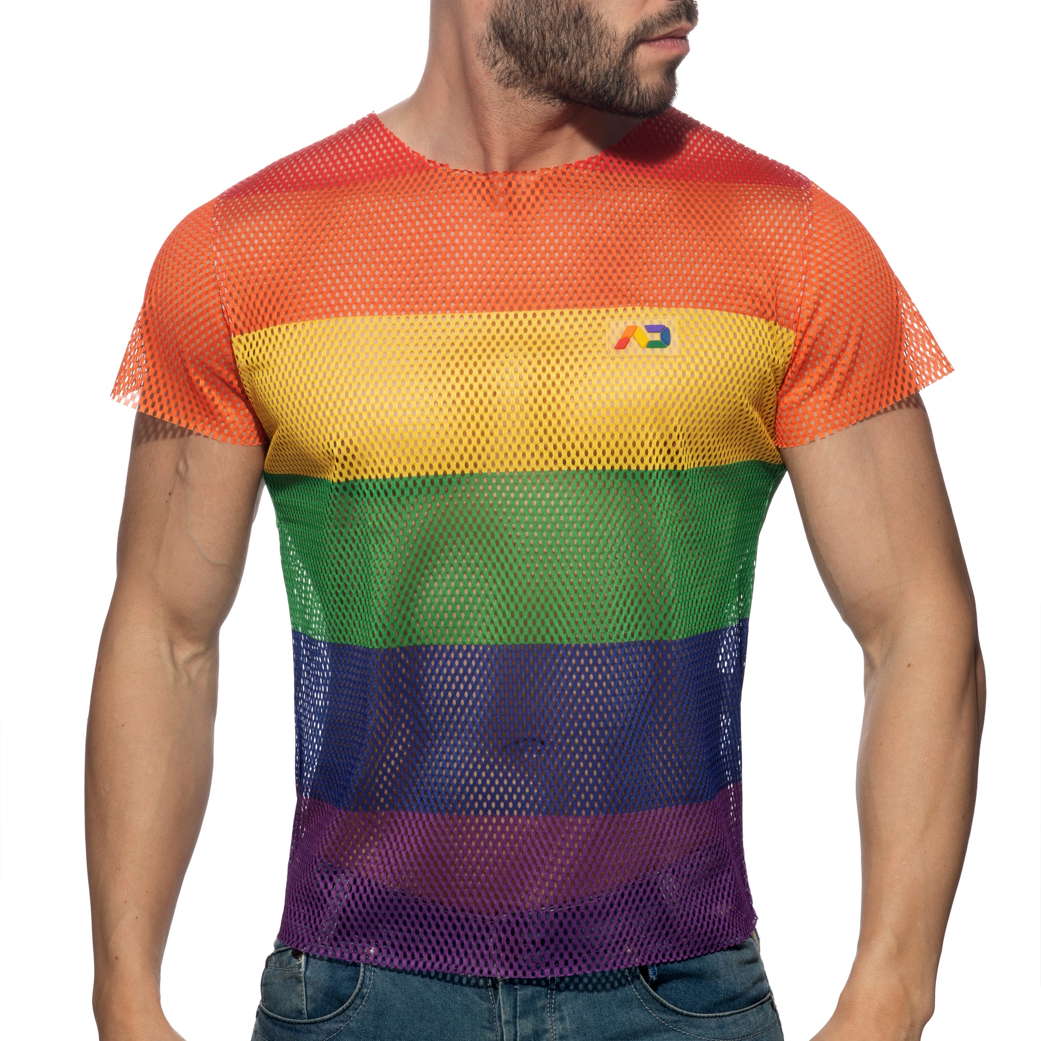 Addicted Mesh Rainbow T-Shirt Multi AD1167