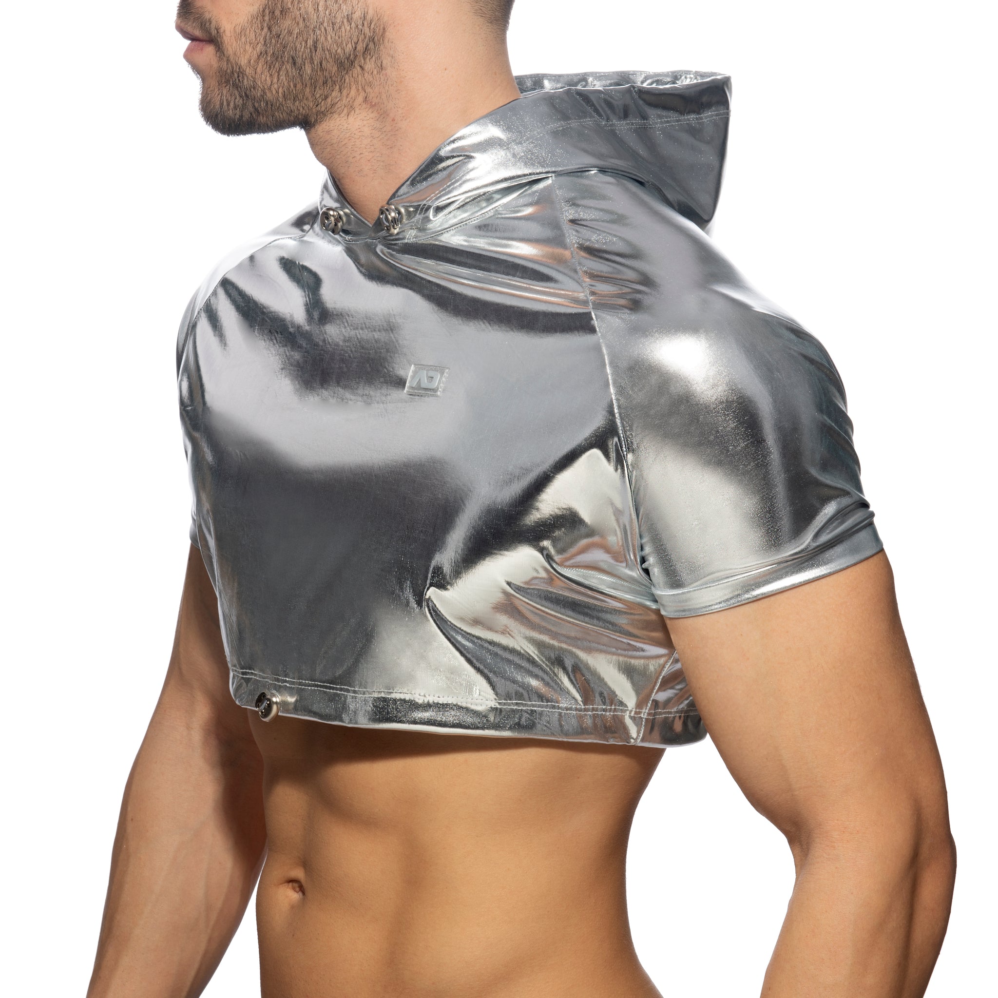 Addicted Gold & Silver Crop Top Silver AD1170