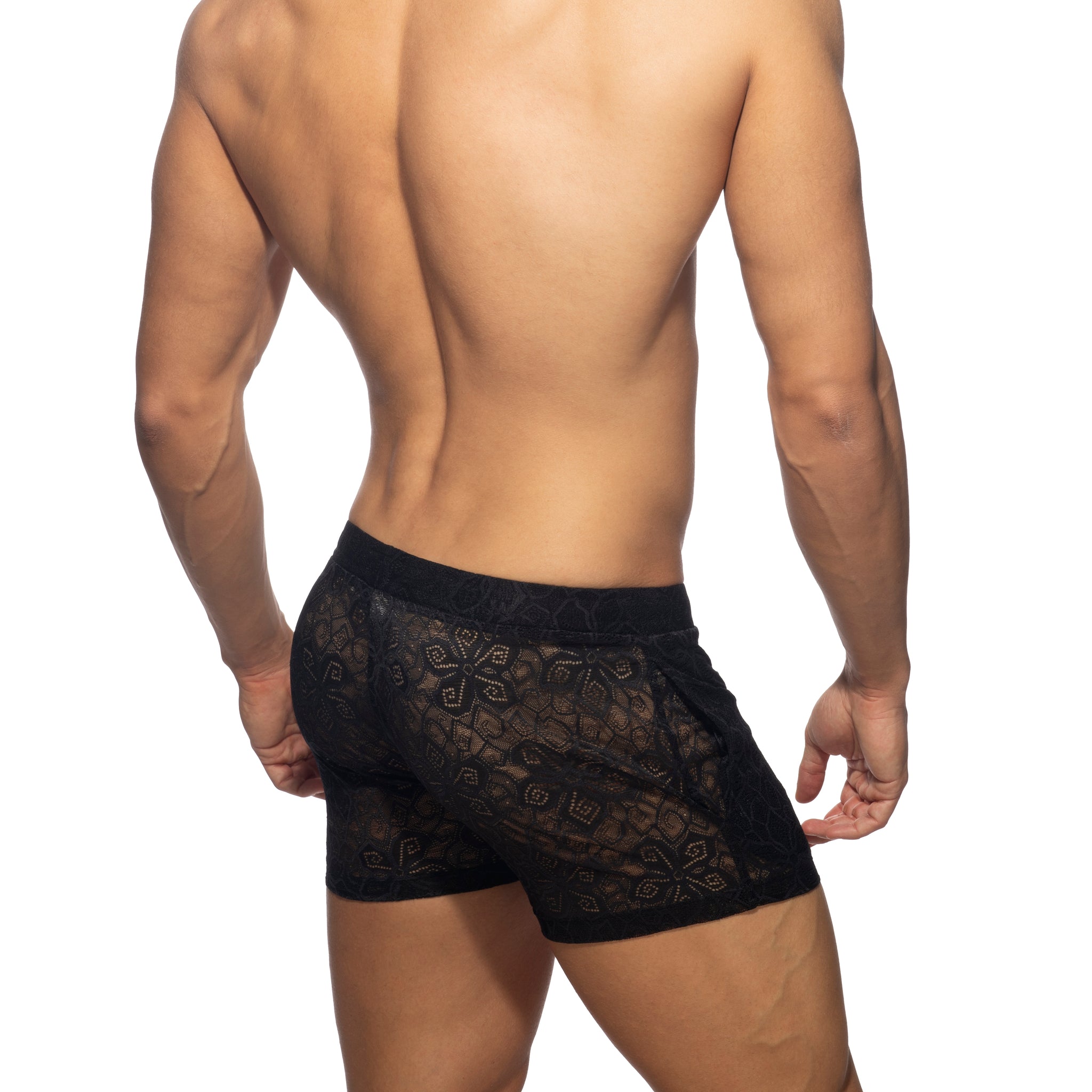 Addicted Flowery Lace Shorts Black AD1188