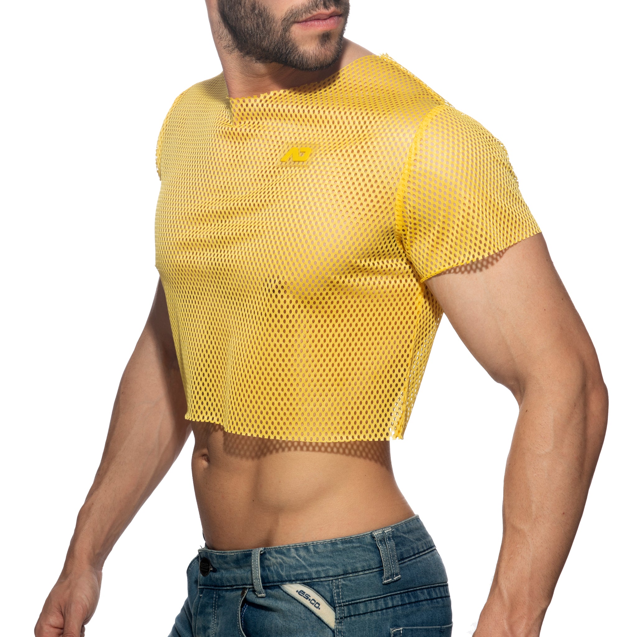 Addicted Mesh Crop Top Yellow AD1189