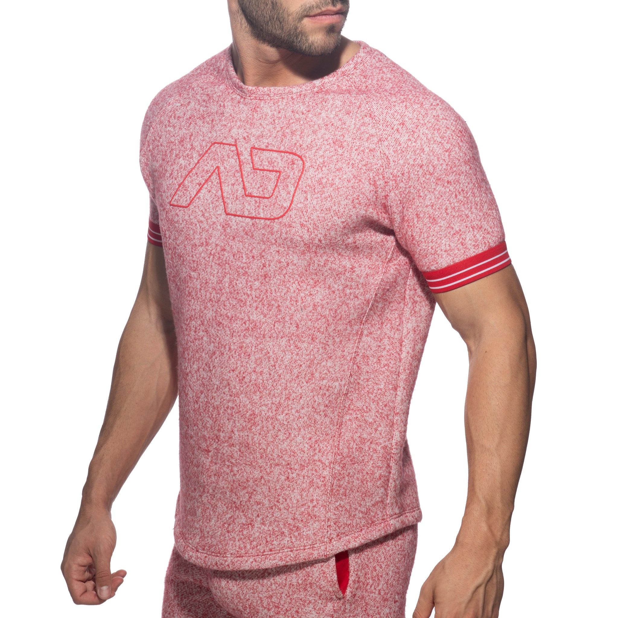 Addicted Mottled Jumper T-Shirt Red AD1211