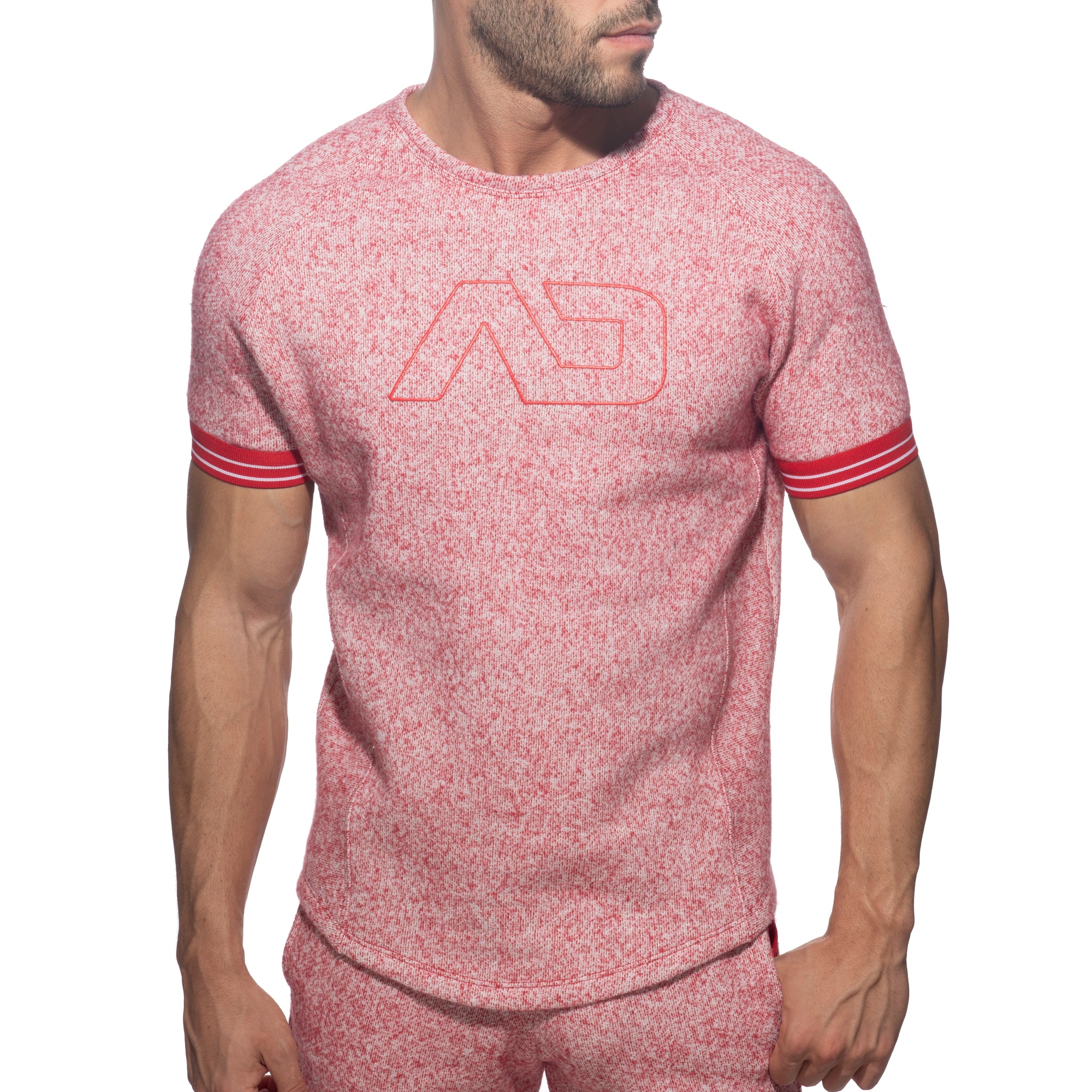 Addicted Mottled Jumper T-Shirt Red AD1211