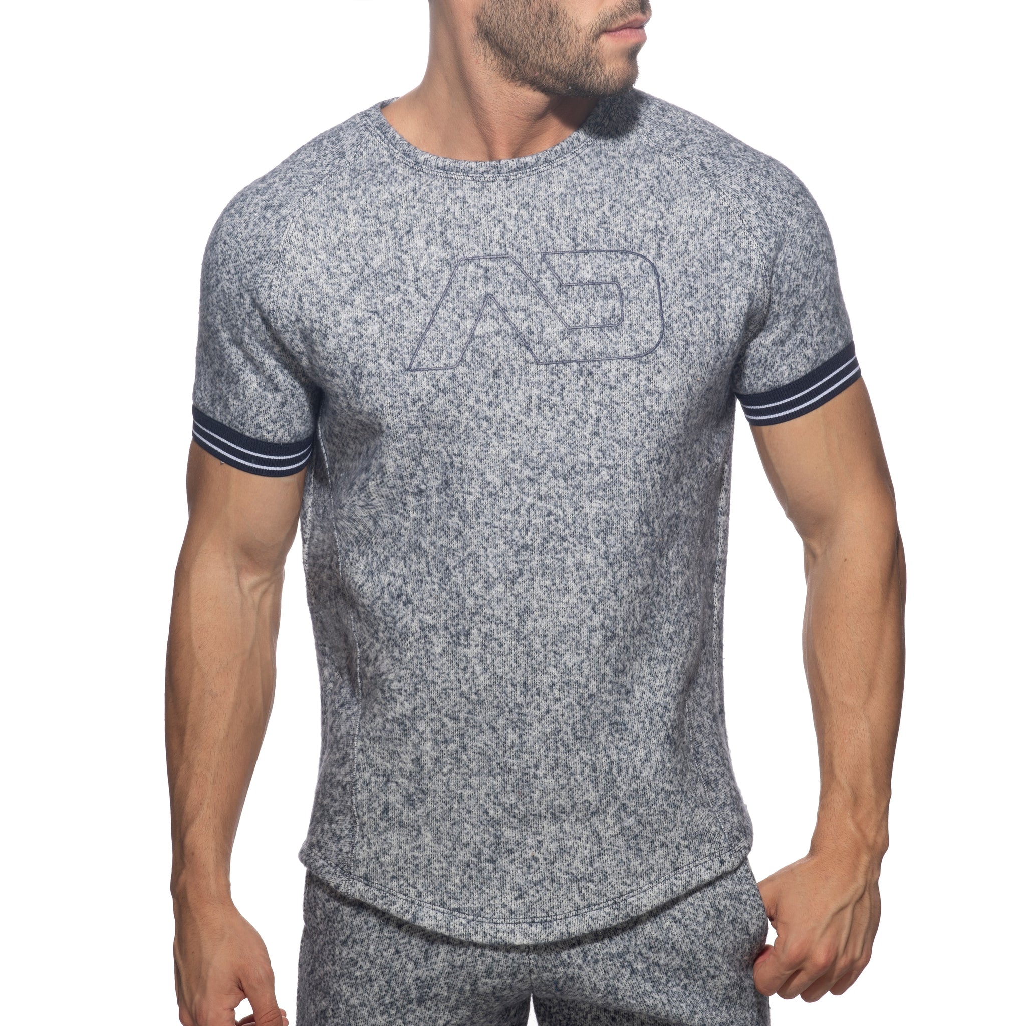 Addicted Mottled Jumper T-Shirt Navy AD1211