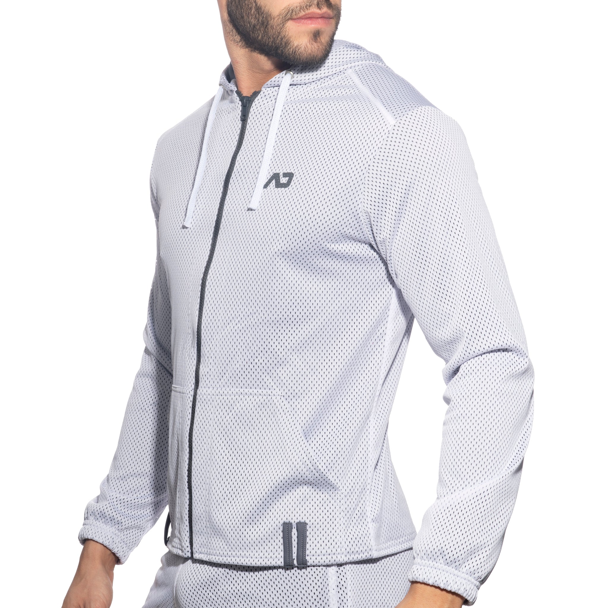 Addicted Long Sleeves Loop-Mesh Hoody White AD1214