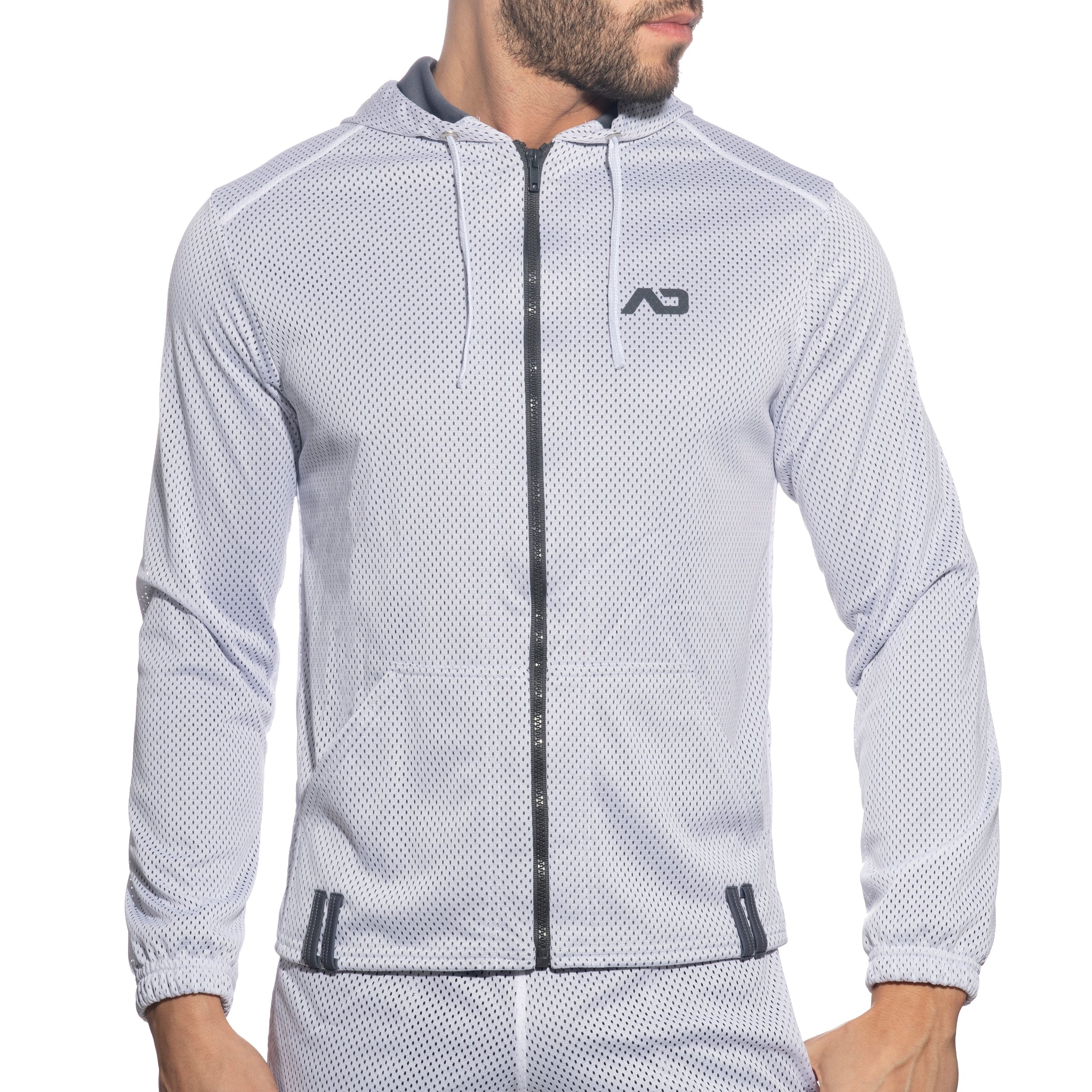 Addicted Long Sleeves Loop-Mesh Hoody White AD1214