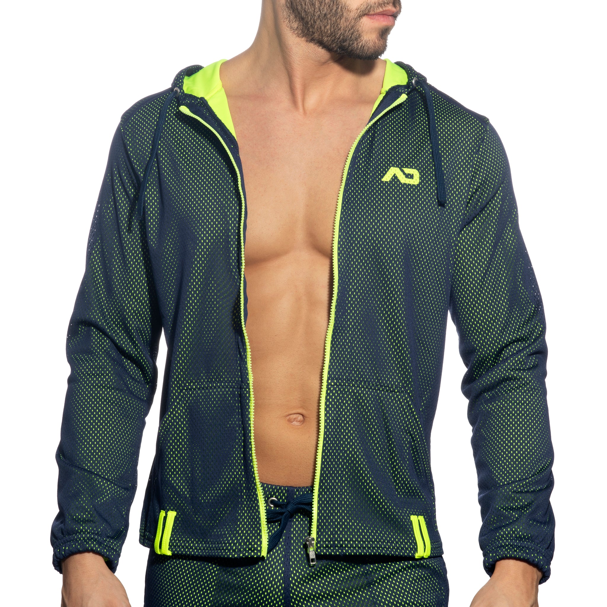 Addicted Long Sleeves Loop-Mesh Hoody Navy AD1214