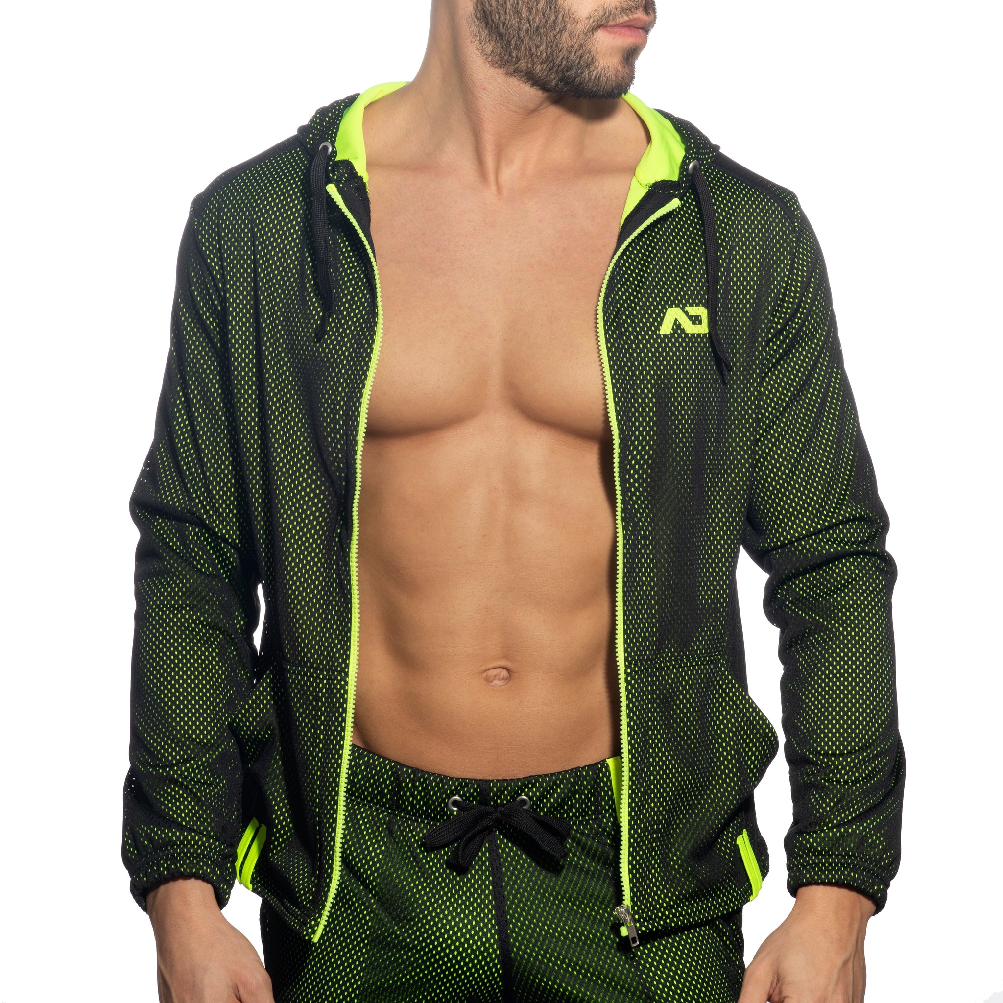 Addicted Long Sleeves Loop-Mesh Hoody Black AD1214